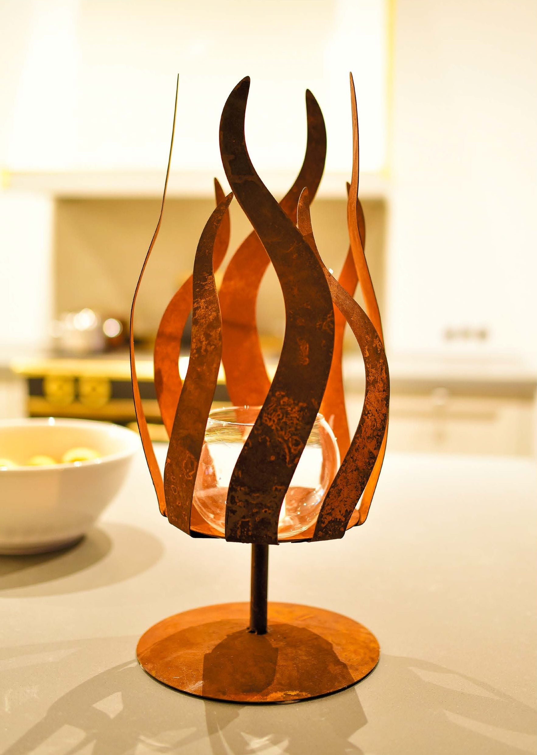 Windlicht "Flamme" aus Edelrost