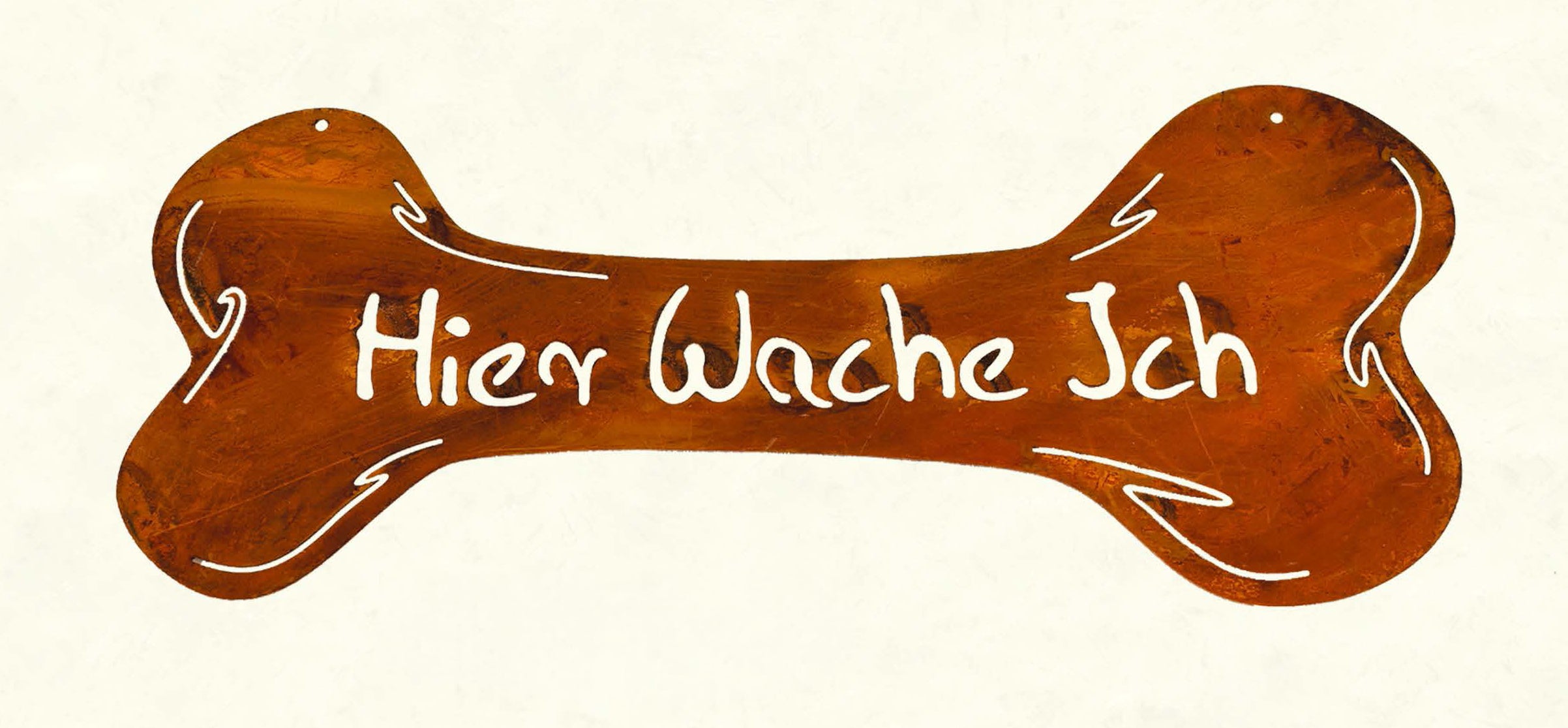 Edelrost-Wandbild in Knochenform