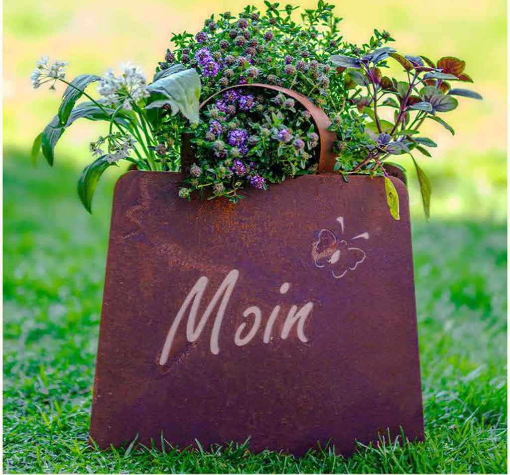 Tasche "Moin" aus Edelrost zum Bepflanzen
