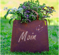 Tasche "Moin" aus Edelrost zum Bepflanzen