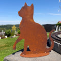 Katze aus Edelrost auf Platte