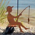Sitzender Angler aus Edelrost
