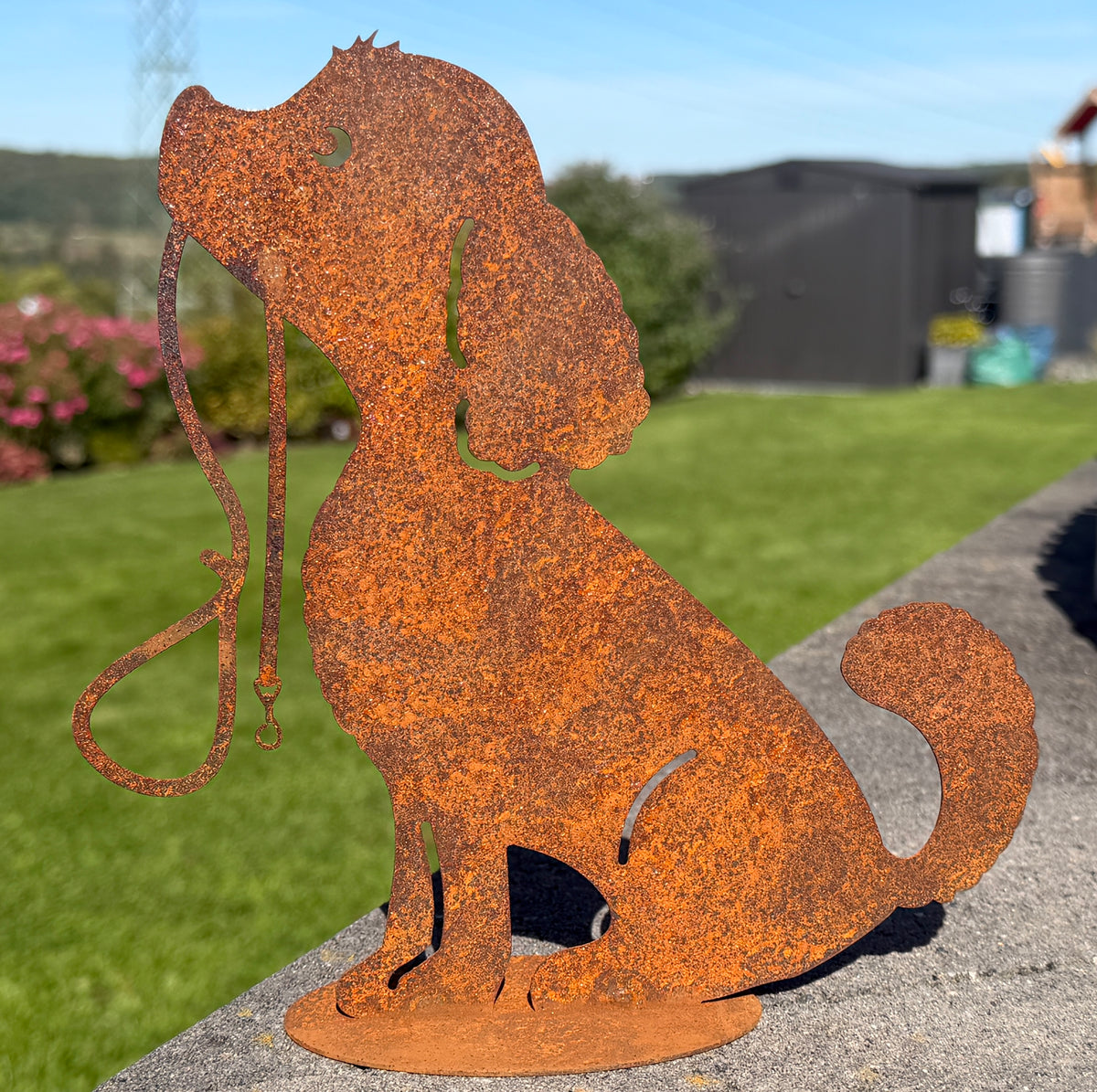 Edelrost-Hund auf Platte
