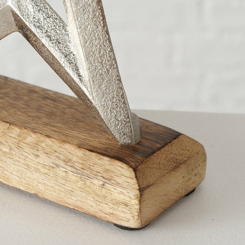 Dekoaufsteller "Vernia" im 2-teiligem Set aus Aluminium und Holz