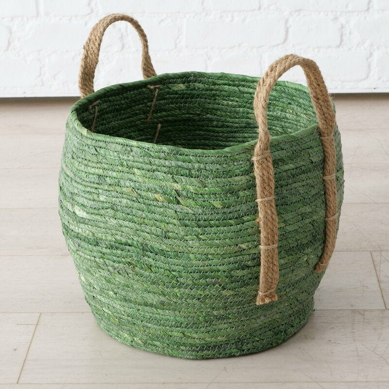 Dekokorb "Takeo", im 3-teiligem Set, aus Maisblatt und Jute