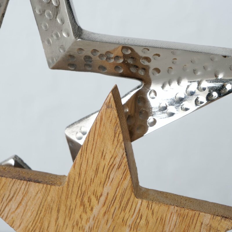 Dekostern-Aufsteller "Banja", im 2-teiligem Set, aus Holz und Aluminium