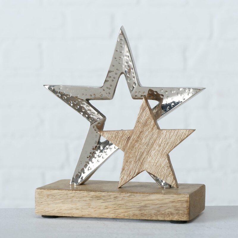Dekostern-Aufsteller "Banja", im 2-teiligem Set, aus Holz und Aluminium