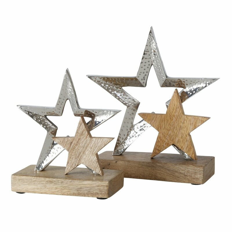 Dekostern-Aufsteller "Banja", im 2-teiligem Set, aus Holz und Aluminium