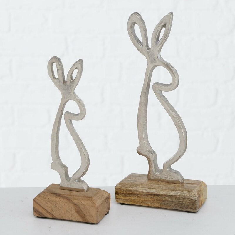 Hase "Minka" im 2-teiligem Set, aus Holz und Aluminium
