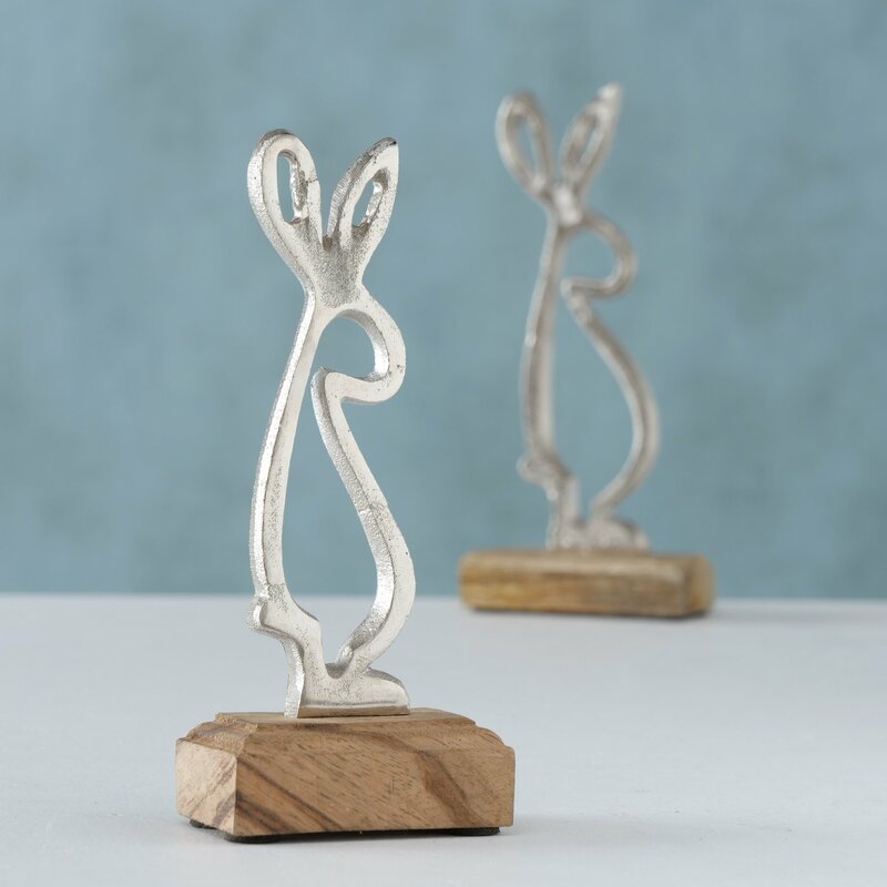Hase "Minka" im 2-teiligem Set, aus Holz und Aluminium