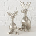 Hirsche "Tarnow", im 2-teiligem Set, Aluminium, silberfarbig