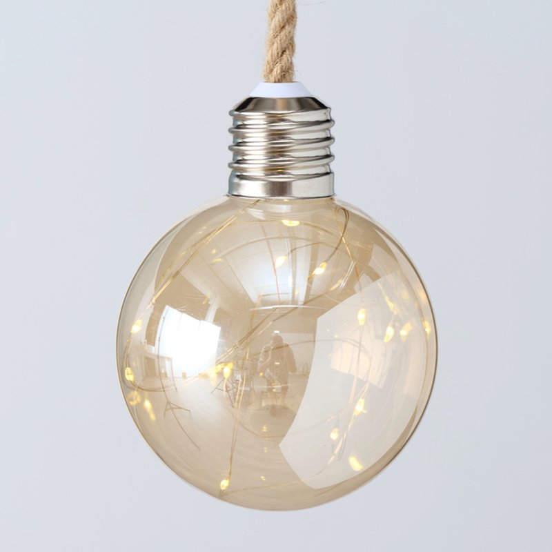 LED Hängelampe "Blinker", 12 cm Durchmesser, dunkelgelb lackiertes Glas