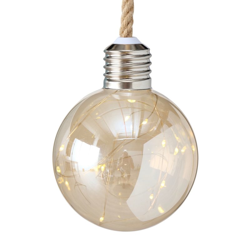 LED Hängelampe "Blinker", 12 cm Durchmesser, dunkelgelb lackiertes Glas