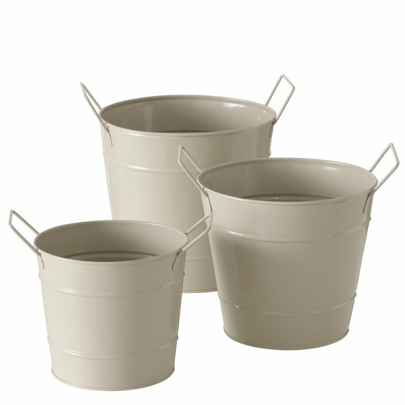 Pflanztopf Derby, 3-teiligem Set, aus lackiertem Zink