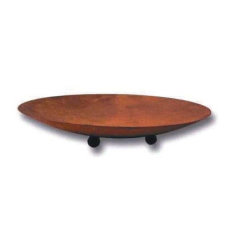 Schale aus Edelrost 50 cm Durchmesser, auf Kugeln