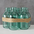 Vase "Aliya", 7-teilig, aus grün lackiertem Glas