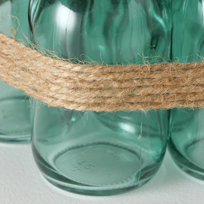 Vase "Aliya", 7-teilig, aus grün lackiertem Glas