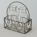 Vase "Lotta", 3-teilig, aus Glas mit Metallgestell