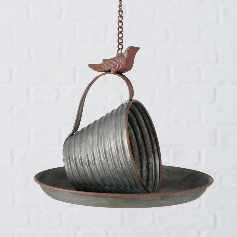 Vogelfutterstation "Clippo" aus Zink, wetterfest, Durchmesser 22 cm
