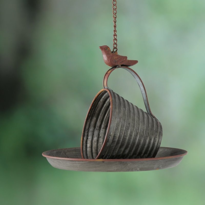 Vogelfutterstation "Clippo" aus Zink, wetterfest, Durchmesser 22 cm