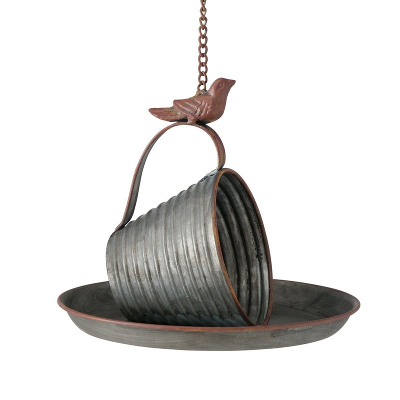 Vogelfutterstation "Clippo" aus Zink, wetterfest, Durchmesser 22 cm