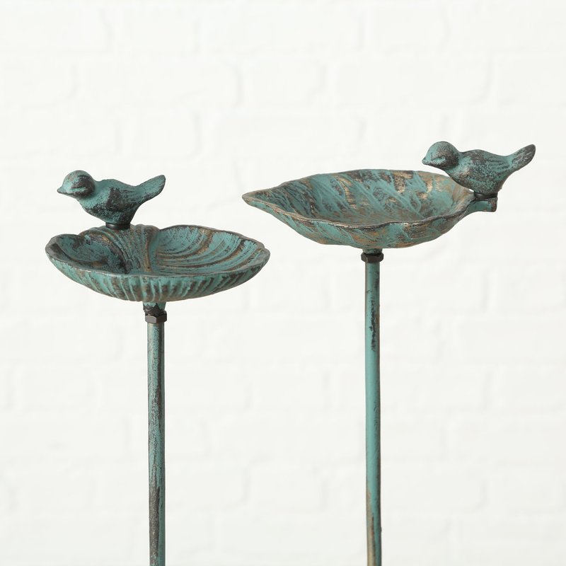 Vogeltränke/-bad "Karla", 2-fach sortiert, Antikgold, Braun und Türkis