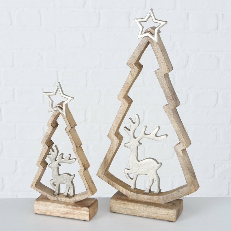 Weihnachtsbaumaufsteller "Ranea", im 2-teiligem Set, mit Hirsch und Stern