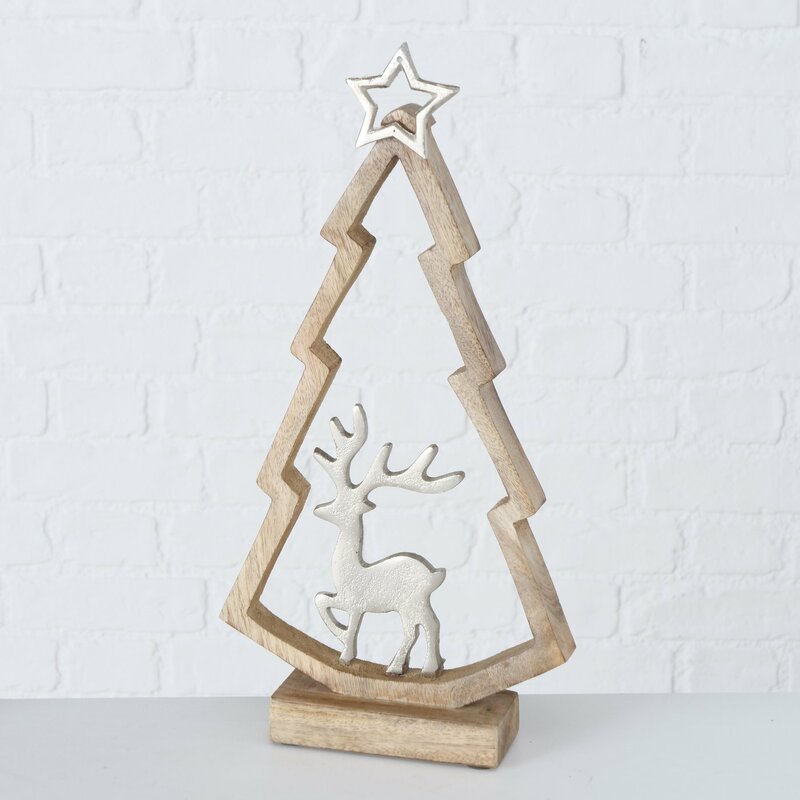Weihnachtsbaumaufsteller "Ranea", im 2-teiligem Set, mit Hirsch und Stern