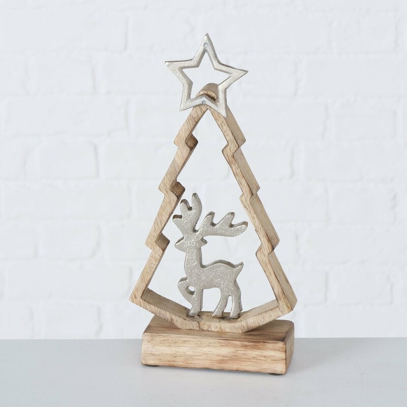 Weihnachtsbaumaufsteller "Ranea", im 2-teiligem Set, mit Hirsch und Stern