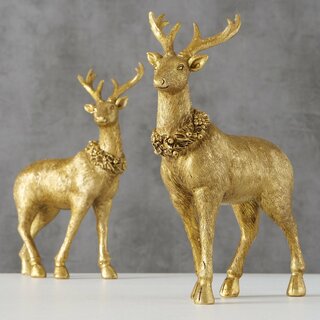 Hirsch Dalilah,stehend,  Figur rechts, goldfarbig