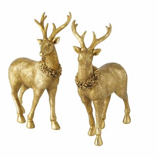 Hirsch Dalilah,stehend,  Figur rechts, goldfarbig