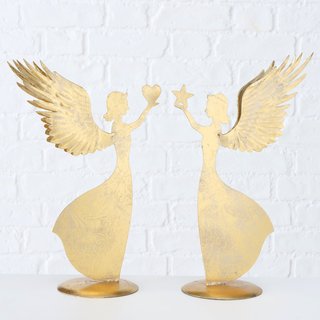 Engel Tarel , mit Stern, aus Eisen, goldfarbig lackiert