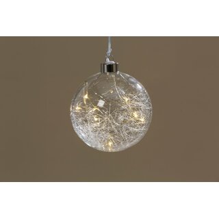 LED Weihnachtskugel Jilia, 10 cm Durchmesser, linke Kugel