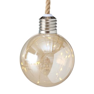 LED Hngelampe Blinker, 12 cm Durchmesser, dunkelgelb lackiertes Glas