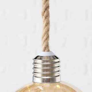 LED Hängelampe Blinker, 14 cm Durchmesser, dunkelgelb lackiertes Glas