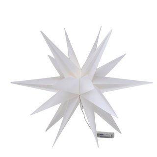 Dekostern Izar, faltbar, mit LED und Timer 6/18, aus Kunststoff, weiß