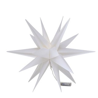 Dekostern Izar, faltbar, mit LED und Timer 6/18, aus Kunststoff, wei