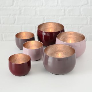Windlicht Mathilda, 2 teiliges Set, in 3 verschiedenen Rosatnen
