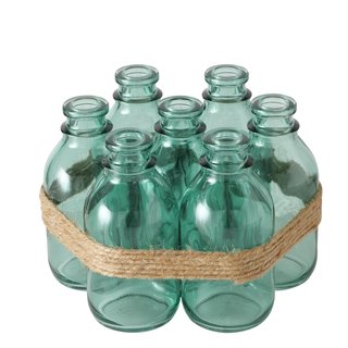 Vase Aliya, 7-teilig, aus grn lackiertem Glas