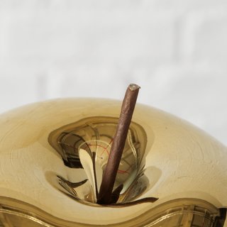 Dekoapfel Nesta, Höhe 11 cm, aus goldfarbigem Porzellan