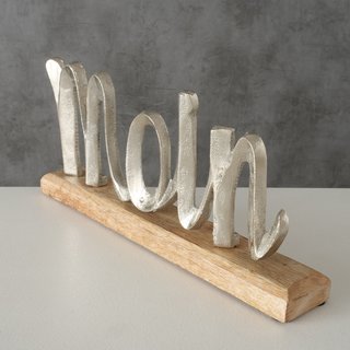 Dekoaufsteller Schriftzug Moin aus Holz und Aluminium