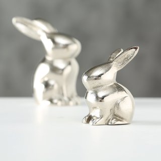 Hase Roger, silberfarbig, im 2-teiligem Set