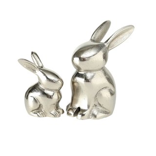 Hase Roger, silberfarbig, im 2-teiligem Set