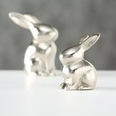 Hase Roger, silberfarbig, im 2-teiligem Set
