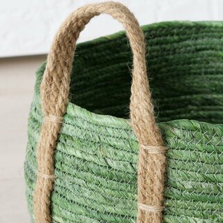 Dekokorb Takeo, im 3-teiligem Set, aus Maisblatt und Jute