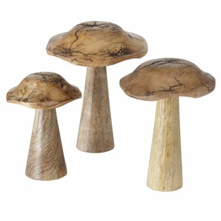 Pilze  Percha , aus Holz, im 3-teiligem Set