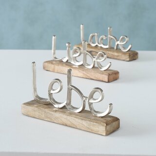 Schriftzug Jilien , Lebe, Liebe, Lache, aus Holz und Aluminium