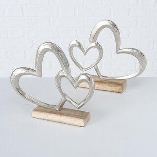 Dekoherz Miora aus Holz und Aluminium in 2 Ausf�hrungen Herz Links