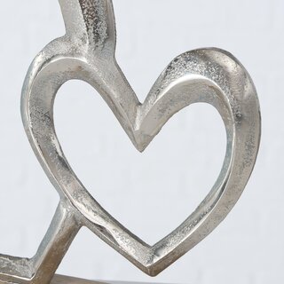 Dekoherz Miora aus Holz und Aluminium in 2 Ausf�hrungen Herz Links