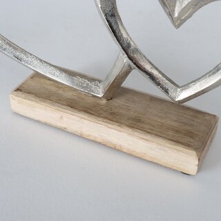 Dekoherz Miora aus Holz und Aluminium in 2 Ausf�hrungen Herz Links